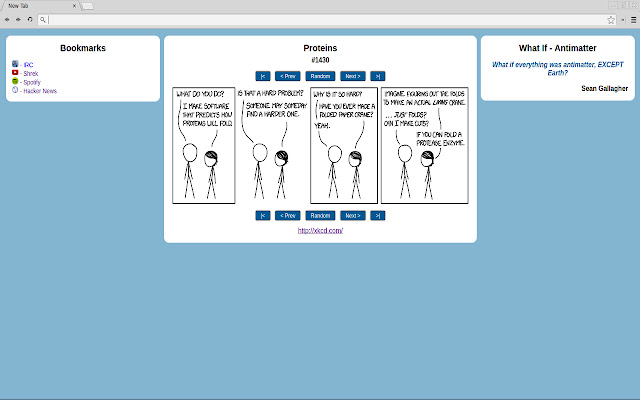 xkcd New Tab Page  from Chrome web store to be run with OffiDocs Chromium online