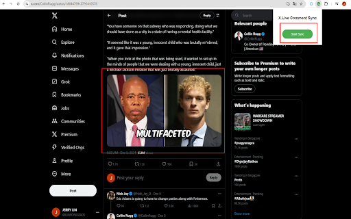 X Live Comments Sync  from Chrome web store to be run with OffiDocs Chromium online