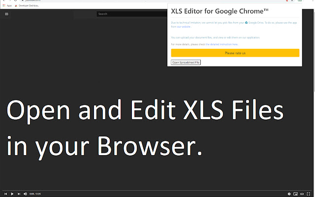 XLS Editor Online  from Chrome web store to be run with OffiDocs Chromium online