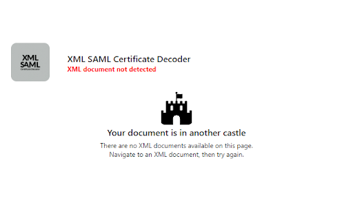 XML SAML Certificate Decoder  from Chrome web store to be run with OffiDocs Chromium online