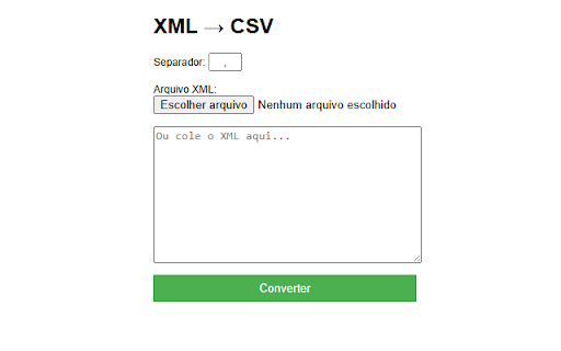 XML to CSV Converter  from Chrome web store to be run with OffiDocs Chromium online