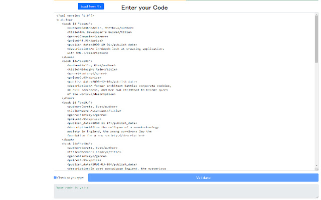 XML Validator  from Chrome web store to be run with OffiDocs Chromium online