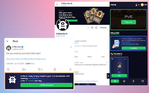 xMonster  from Chrome web store to be run with OffiDocs Chromium online