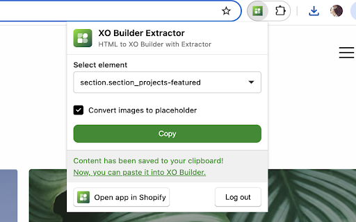 XO Builder Extractor  from Chrome web store to be run with OffiDocs Chromium online