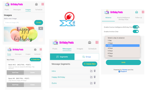 Xooma Intelligence Birthday Posts  from Chrome web store to be run with OffiDocs Chromium online