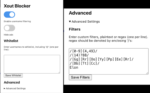 Xout Blocker  from Chrome web store to be run with OffiDocs Chromium online