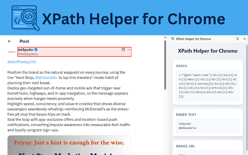 XPath Helper for Chrome  from Chrome web store to be run with OffiDocs Chromium online