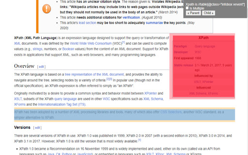 Xpath Recipe  from Chrome web store to be run with OffiDocs Chromium online