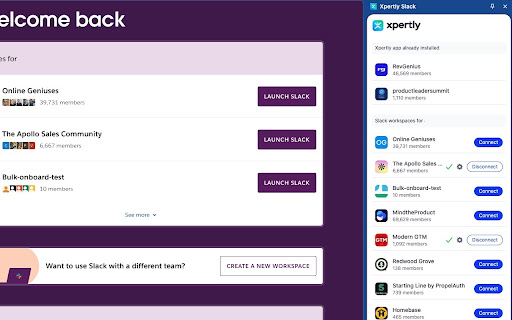 Xpertly Slack  from Chrome web store to be run with OffiDocs Chromium online