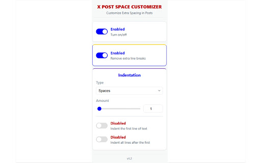 X POST SPACE CUSTOMIZER  from Chrome web store to be run with OffiDocs Chromium online