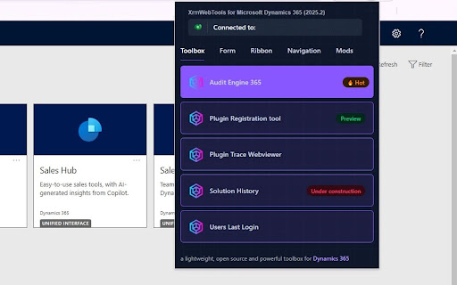 XrmWebTools  from Chrome web store to be run with OffiDocs Chromium online