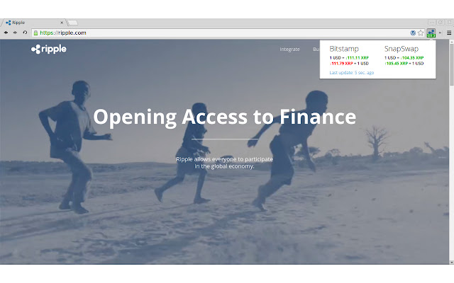 XRP Ticker  from Chrome web store to be run with OffiDocs Chromium online
