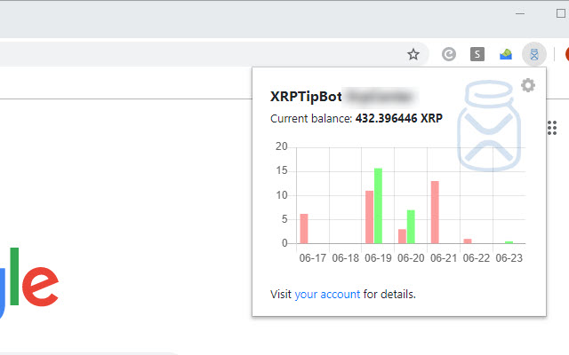 XRPTipBot BalanceView  from Chrome web store to be run with OffiDocs Chromium online