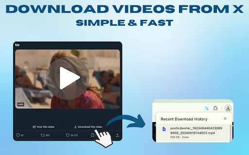 xSave the best X (Twitter) Video Downloader for Chrome  from Chrome web store to be run with OffiDocs Chromium online