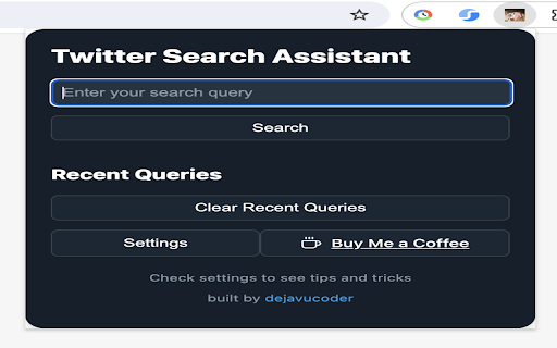 X Search Assistant  from Chrome web store to be run with OffiDocs Chromium online