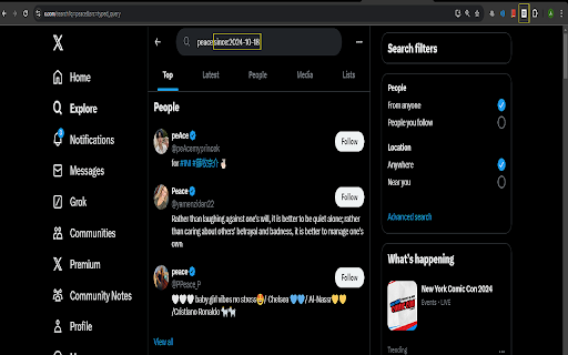 xSince:Search Todays Tweets  from Chrome web store to be run with OffiDocs Chromium online