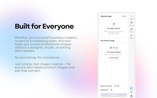 XSocialAI | Create Ads  Product Images in 3 clicks  from Chrome web store to be run with OffiDocs Chromium online