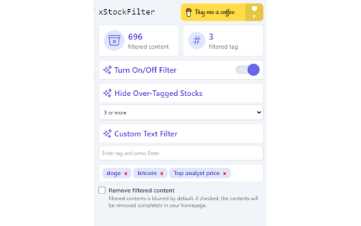 xStockFilter from Chrome web store to be run with OffiDocs Chromium online xStockFilter from Chrome web store to be run with OffiDocs Chromium online