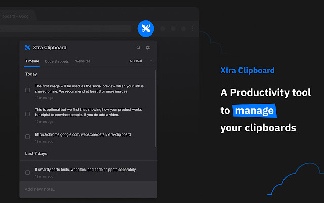 Xtra clipboard mula sa Chrome web store na tatakbo sa OffiDocs Chromium online