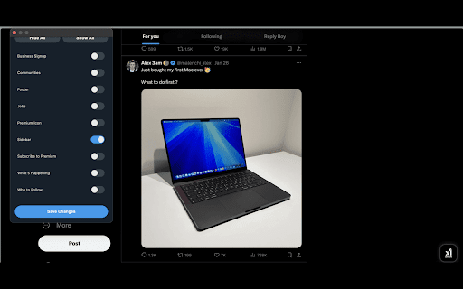 X (Twitter) Declutter  from Chrome web store to be run with OffiDocs Chromium online