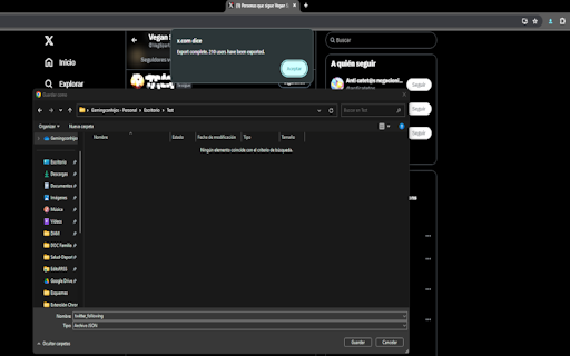 X/Twitter Following export  from Chrome web store to be run with OffiDocs Chromium online