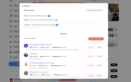 X Unfollower | Smart follow / unfollow tool for Twitter  from Chrome web store to be run with OffiDocs Chromium online