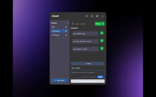 xVault  from Chrome web store to be run with OffiDocs Chromium online