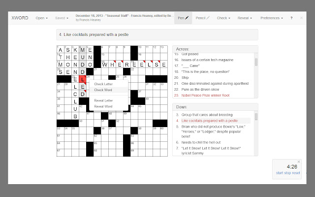 XWORD  from Chrome web store to be run with OffiDocs Chromium online