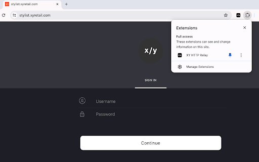 XY HTTP Relay  from Chrome web store to be run with OffiDocs Chromium online