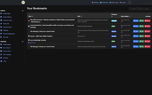 XYZ Bookmarks  from Chrome web store to be run with OffiDocs Chromium online