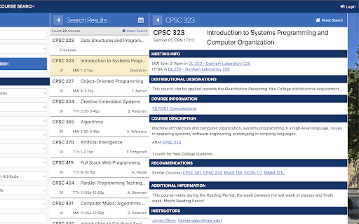 Yale Course Recommendations  from Chrome web store to be run with OffiDocs Chromium online