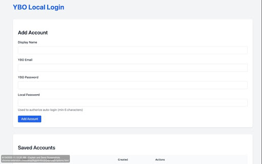 YBO Local Login from Chrome web store to be run with OffiDocs Chromium online YBO Local Login from Chrome web store to be run with OffiDocs Chromium online