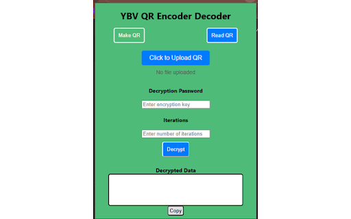 YBV QR Encoder Decoder  from Chrome web store to be run with OffiDocs Chromium online