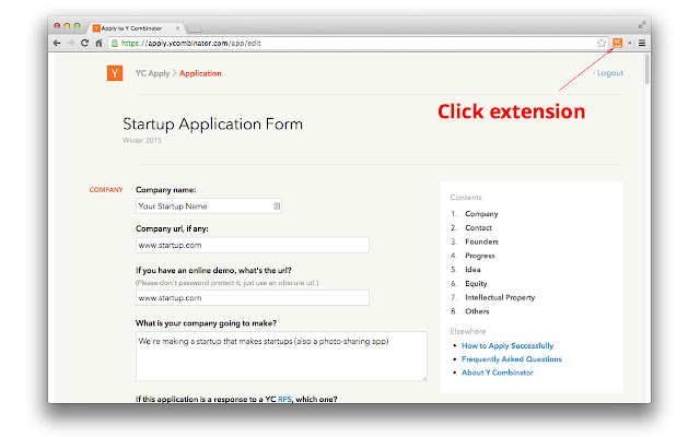 YC Review Easy YC Application Sharer  from Chrome web store to be run with OffiDocs Chromium online