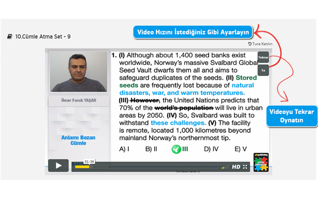 YDS Online Eğitim Videoları: Hız  Tekrar  from Chrome web store to be run with OffiDocs Chromium online