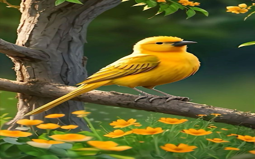 Yellow bird wallpaper  from Chrome web store to be run with OffiDocs Chromium online