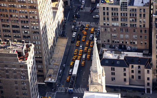 Yellow cars on the street  from Chrome web store to be run with OffiDocs Chromium online