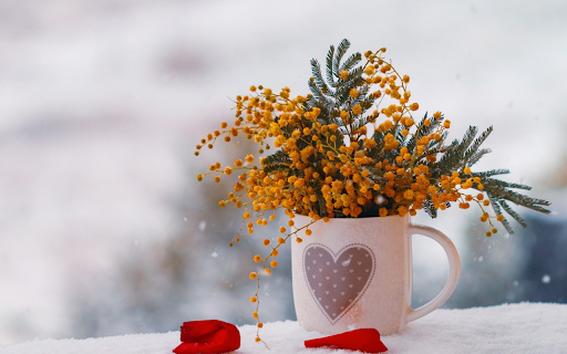 Yellow flowers on the snow  from Chrome web store to be run with OffiDocs Chromium online
