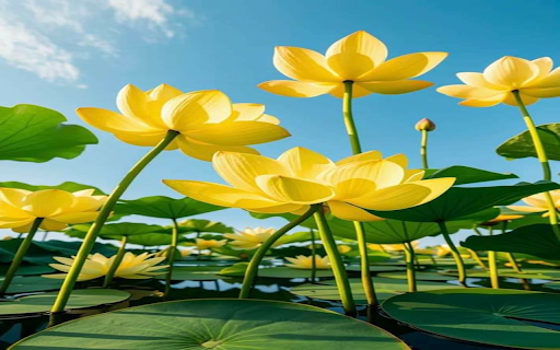 Yellow lotus wallpaper  from Chrome web store to be run with OffiDocs Chromium online