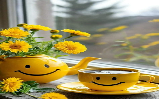 Yellow tea set wallpaper  from Chrome web store to be run with OffiDocs Chromium online