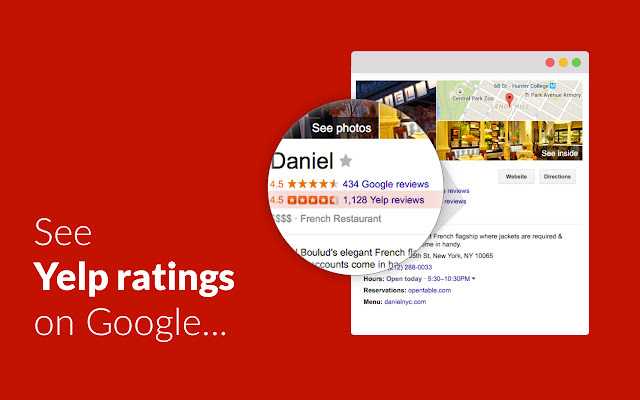 Yelpify  from Chrome web store to be run with OffiDocs Chromium online