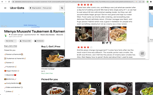 Yelp on Uber Eats  from Chrome web store to be run with OffiDocs Chromium online