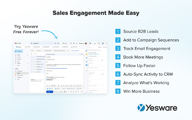 Yesware Sales Engagement  from Chrome web store to be run with OffiDocs Chromium online
