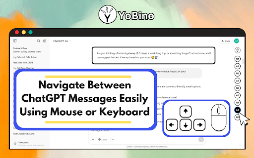 Yobino: ChatGPT Messages Navigator  from Chrome web store to be run with OffiDocs Chromium online