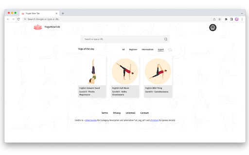 Yoga New Tab  from Chrome web store to be run with OffiDocs Chromium online