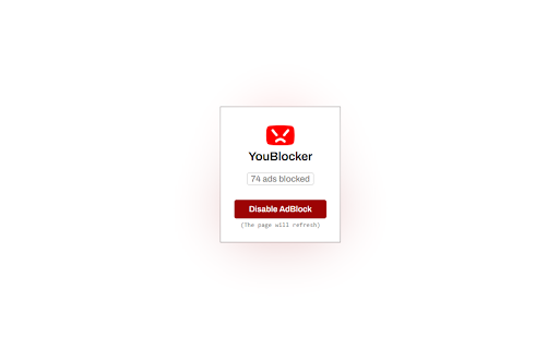 YouBlocker  from Chrome web store to be run with OffiDocs Chromium online