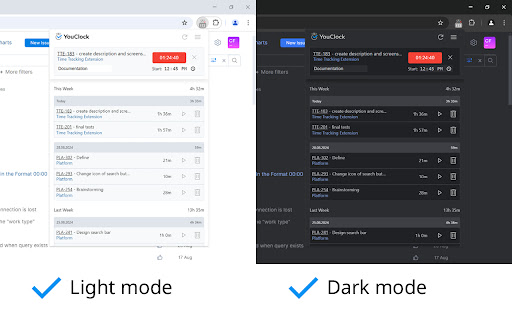 YouClock Time Tracker for YouTrack  from Chrome web store to be run with OffiDocs Chromium online