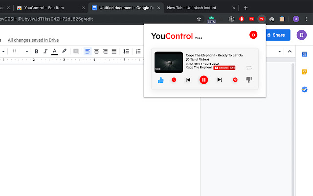 Chrome web mağazasından YouControl Pro, OffiDocs Chromium çevrimiçi ile çalıştırılacak