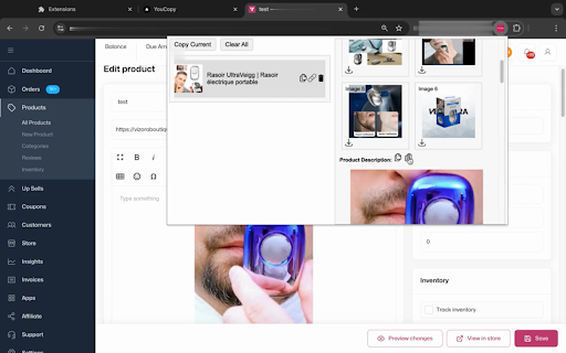 YouCopy  from Chrome web store to be run with OffiDocs Chromium online