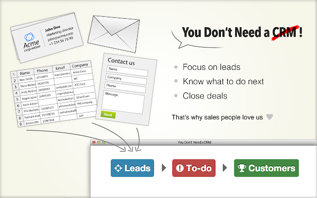 You Dont Need a CRM!  from Chrome web store to be run with OffiDocs Chromium online